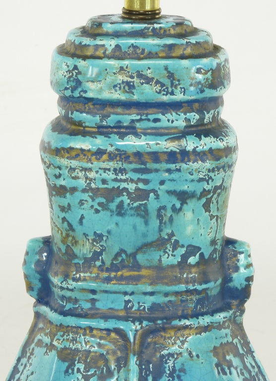 Turquoise Glazed Urn Form Table Lamp 2