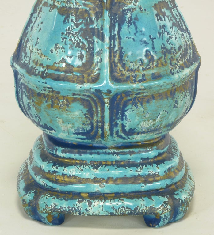 Turquoise Glazed Urn Form Table Lamp 3
