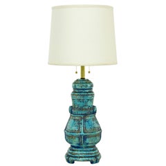 Turquoise Glazed Urn Form Table Lamp