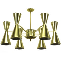 Litecraft Twelve Light Chandelier with Pierced Hourglass Shades