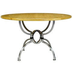 Jay Spectre Eclipse Dining Table In White Oak & Steel