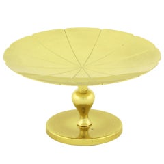 Tommi Parzinger For Dorlyn Brass Scalloped Edge Footed Compote 8