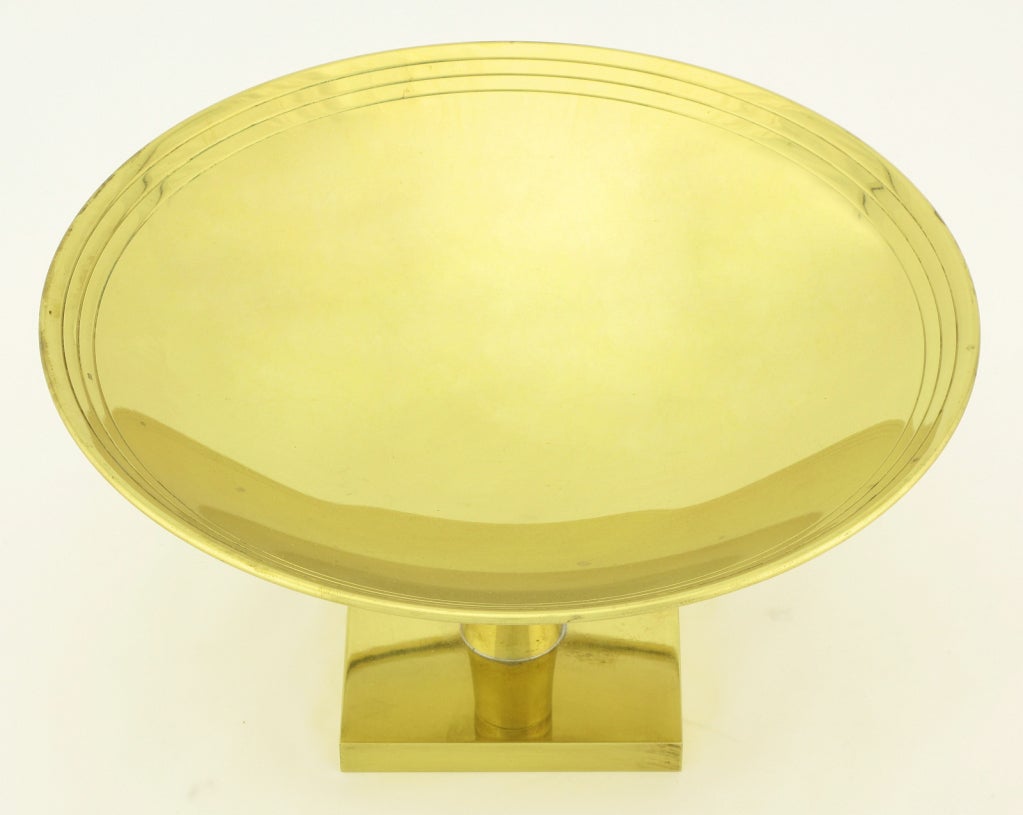 American Tommi Parzinger  For Dorlyn Brass Footed Compote. For Sale