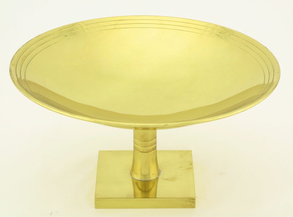 20th Century Tommi Parzinger  For Dorlyn Brass Footed Compote. For Sale
