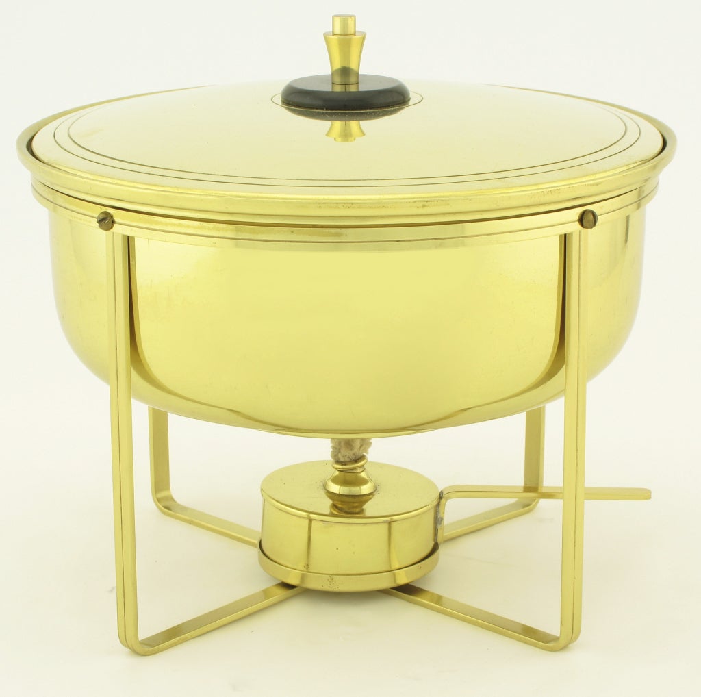American Tommi Parzinger For Dorlyn Covered Brass Chafing Dish
