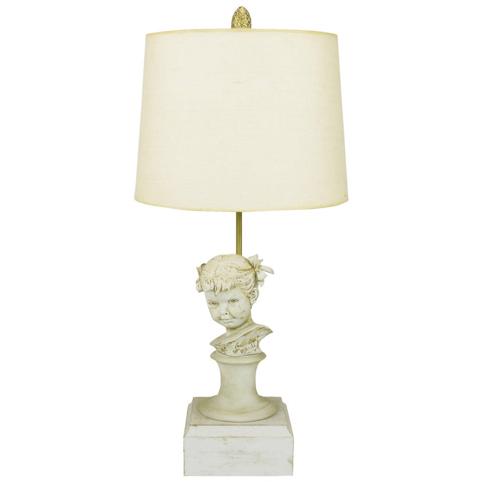 Bruno Merll for Marbro Capodimonte Child Bust Table Lamp For Sale