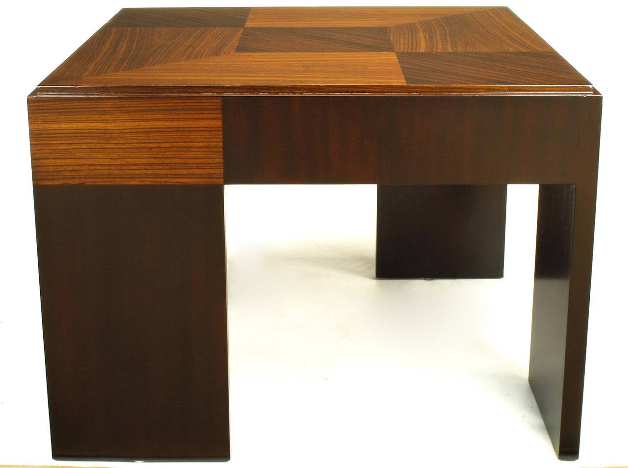 American John Widdicomb Natural and Bleached Macassar Ebony and Walnut Coffee Table For Sale