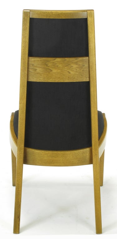 Mid-20th Century Six Sculpted Ash Tall Back Kroehler Dining Chairs For Sale