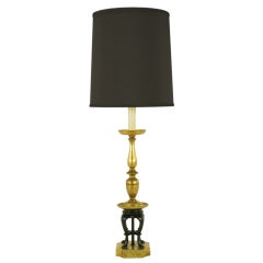 Gilt & Black Lacquer Regency Table Lamp