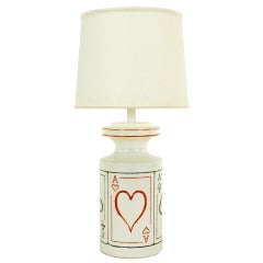 Ceramic Urn Form "Four Aces" Table Lamp