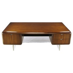 Rare Vladimir Kagan Walnut & Lucite Executive Desk