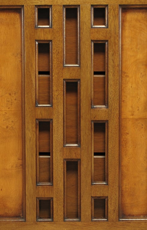 Pair Walnut Floating Commodes With Open Fretwork Doors 2