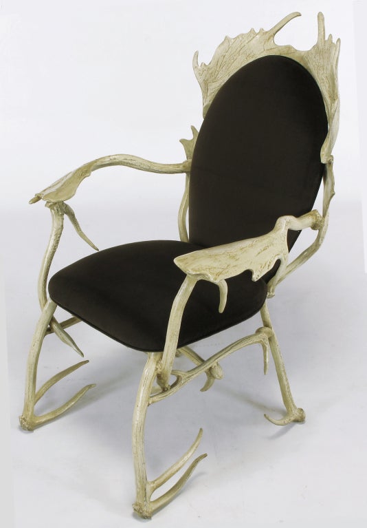Arthur Court Aluminum Moose Antler Chair 3