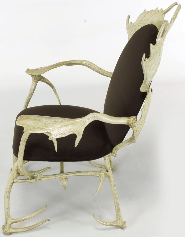 American Arthur Court Aluminum Moose Antler Chair