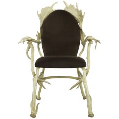 Arthur Court Aluminum Moose Antler Chair