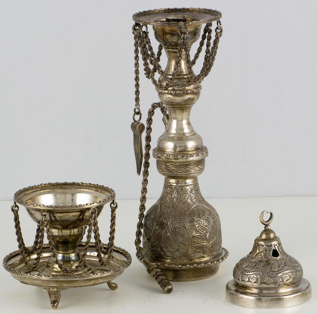 Early 20th Century Persian Sterling Silver Incense Burner 5