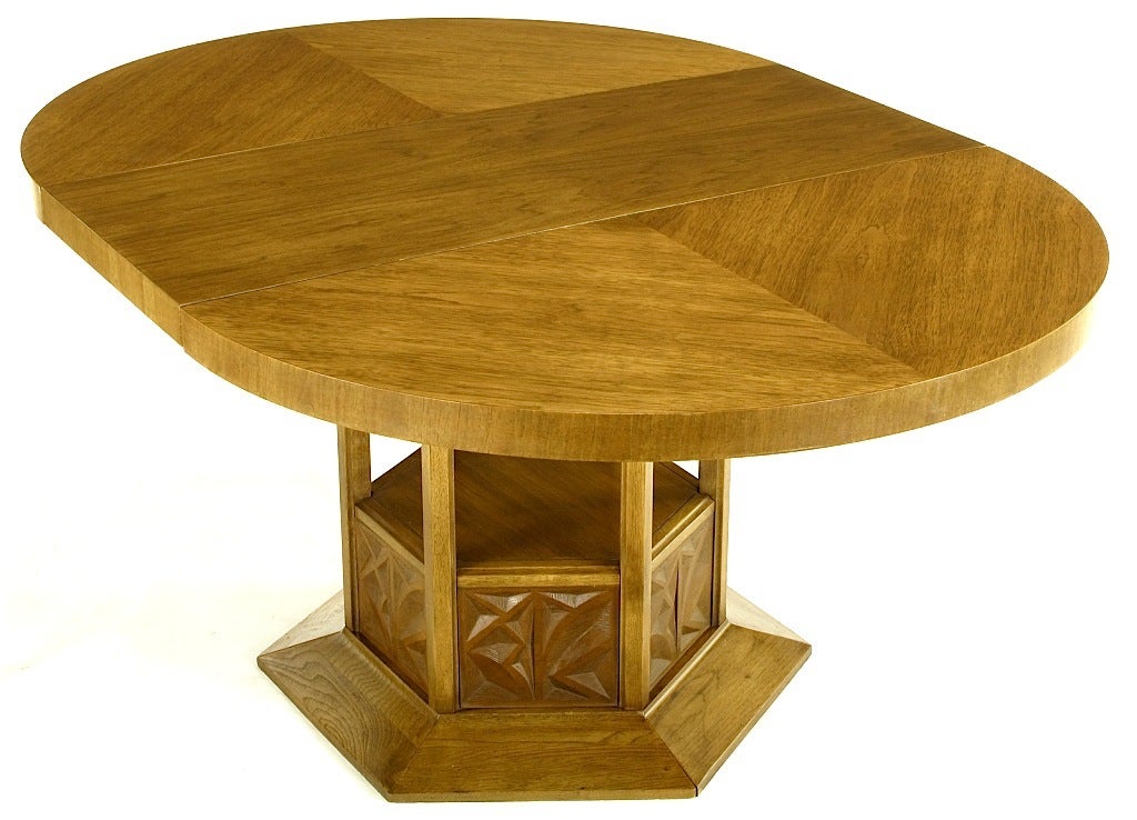 Round Dining Table with Geometric Open-Hexagon Pedestal 2
