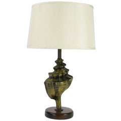 Cast Metal Conch Shell Table Lamp