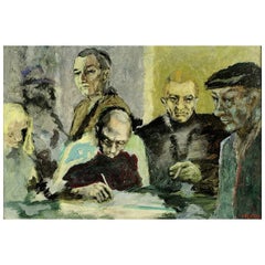 Large Figurative Abstract Oil By Chicago Artist Robert D Smeltzer