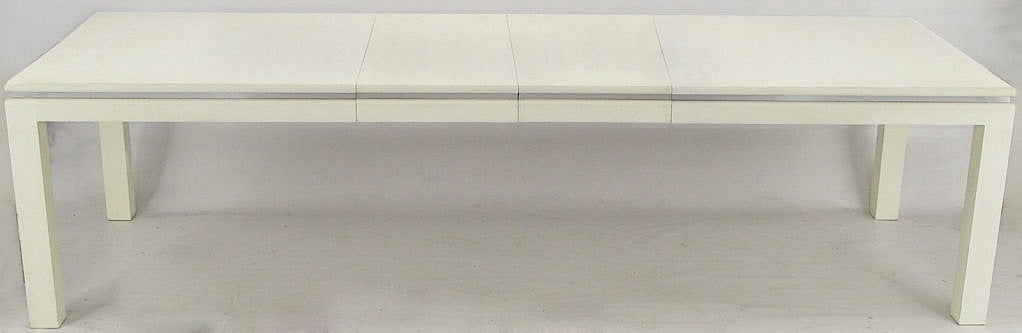 white parsons dining table