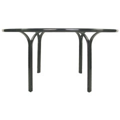 Vintage Jay Spectre Dark Blue Laquered Metal Dining Table