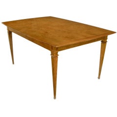 Empire Style Burled Walnut Top Dining Table.