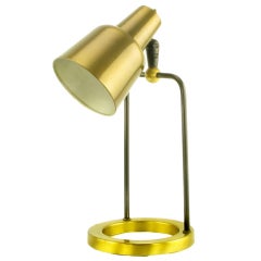 1940s Desk Lamp With Circular Brass Base