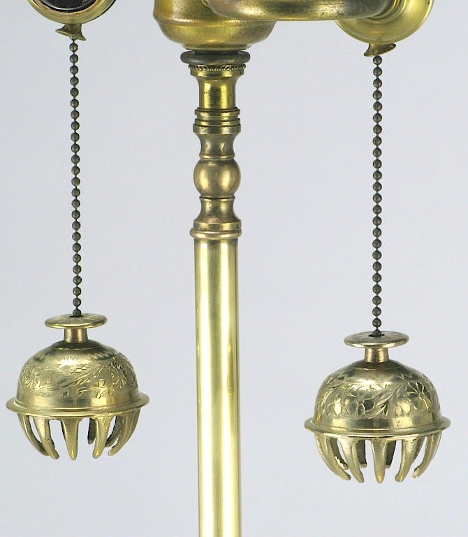 1940s Moroccan Brass & Black Lacquer Floor Lamp 3