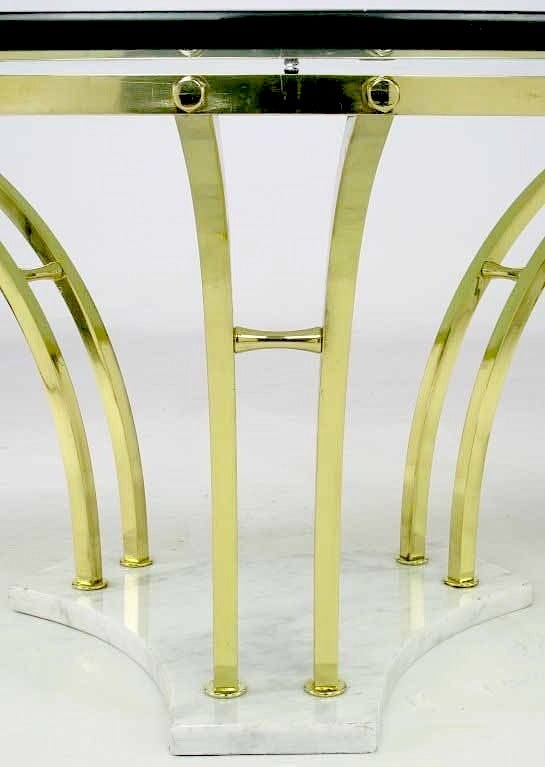 Elegant Brass & Carrera Marble Round Coffee Table 1
