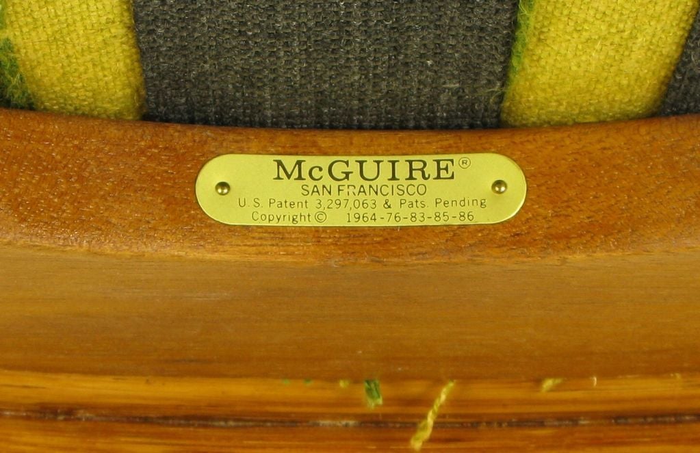 McGuire Twisted Rattan & Rawhide Lounge Chair 2