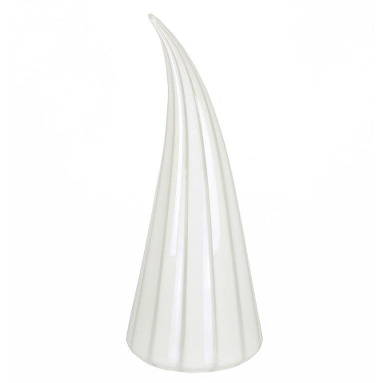 Murano Glass White and Clear Striped Art Glass Lamp