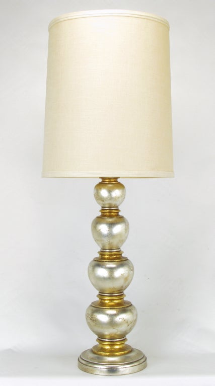 Frederick Cooper Silver & Gold Leaf Stacked Table Lamp