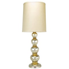 Frederick Cooper Silver & Gold Leaf Stacked Table Lamp