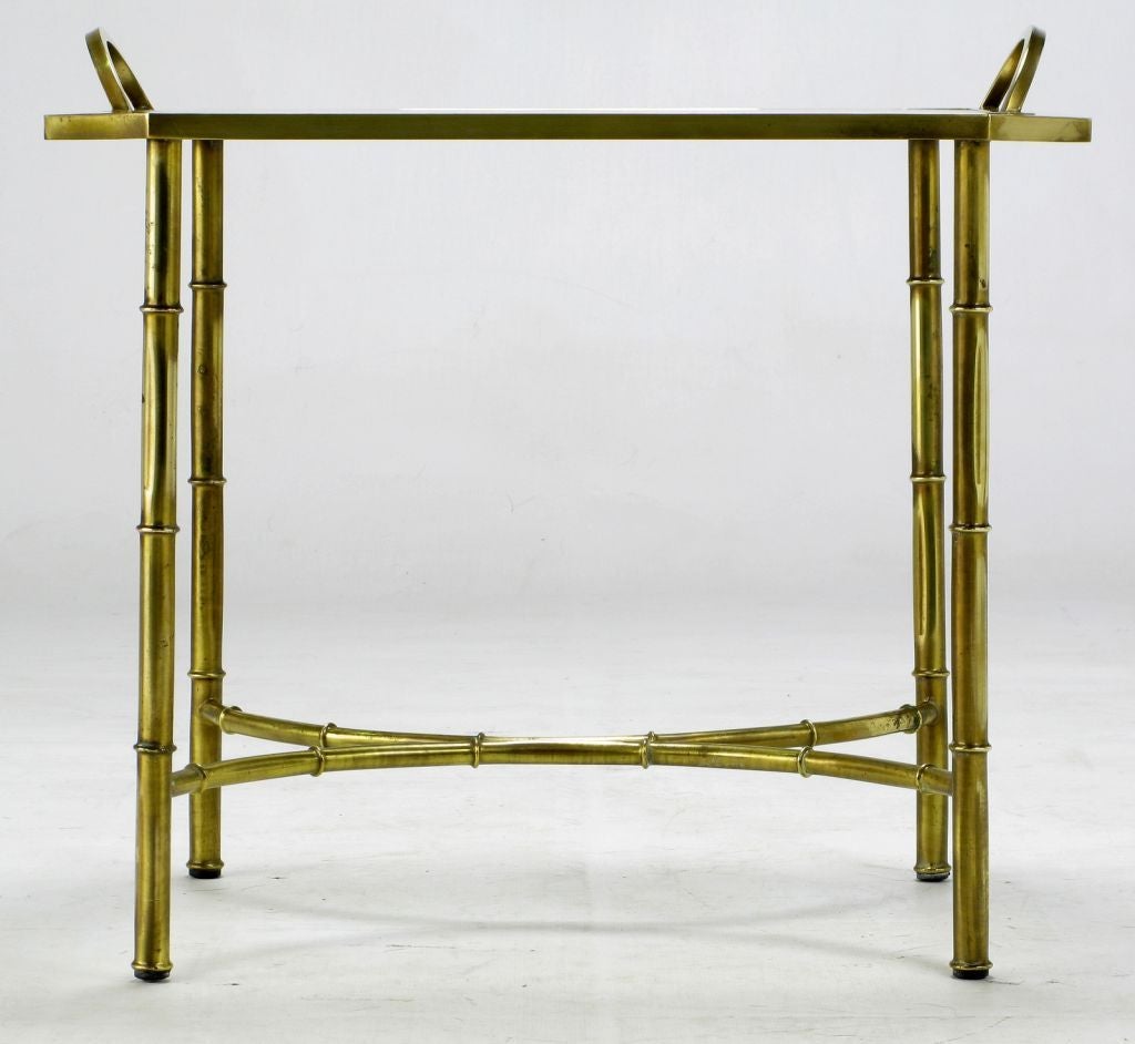 Italian Stylized Brass Bamboo Tray Table 1
