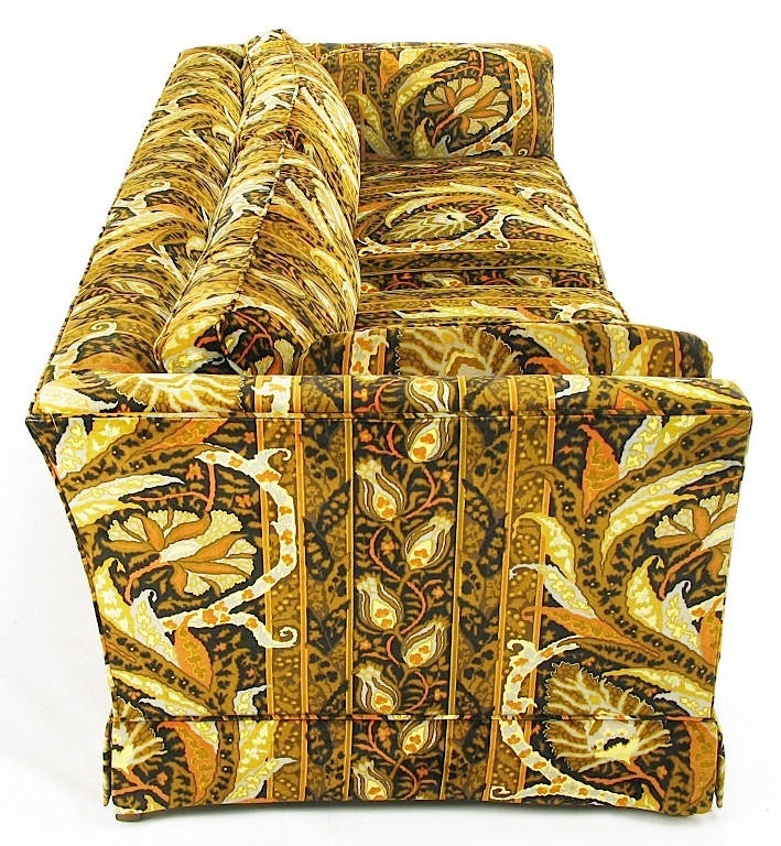 American Drexel Even Arm Sofa With Jack Lenor Larsen Style Fabric