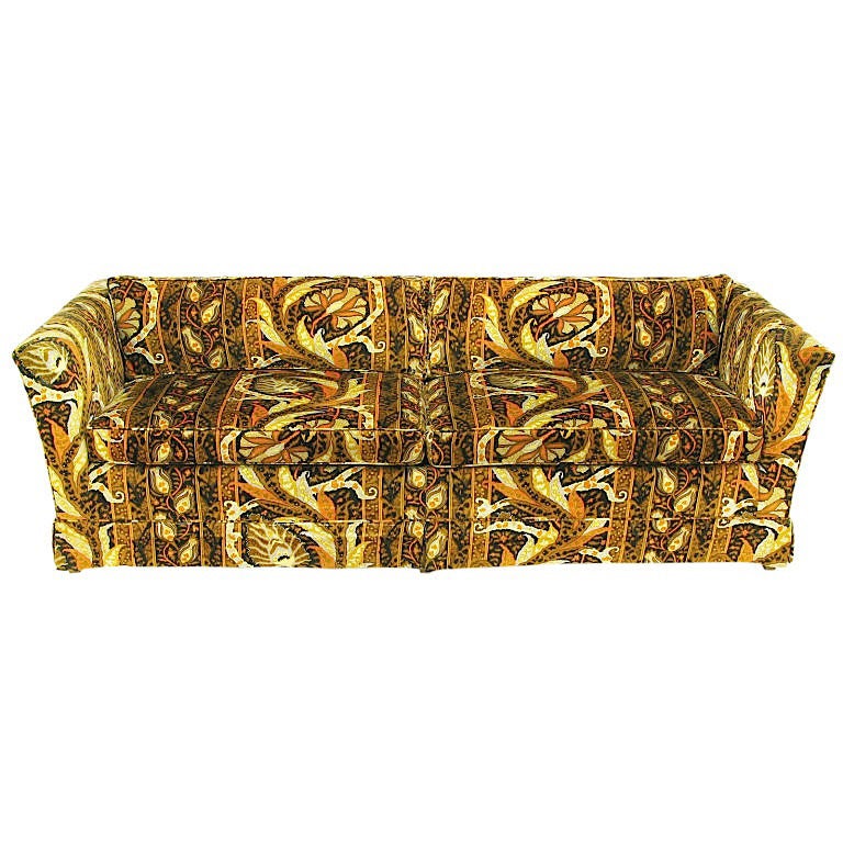 Drexel Even Arm Sofa With Jack Lenor Larsen Style Fabric