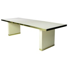 Signed Pierre Cardin Ivory & Gold Dining Table