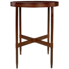 Round Solid Iron Side Table In Patinated Lacquer