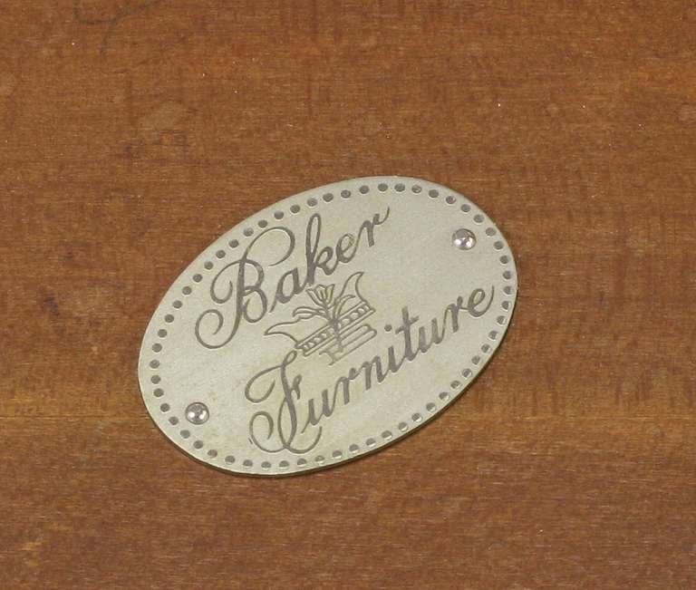Baker Art Nouveau Style Burled Walnut Nesting Tables For Sale 5
