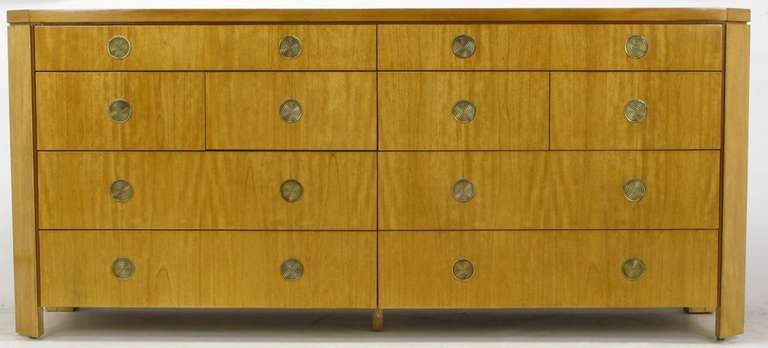American Charles Pfister For Baker Primavera Parquetry Inlaid Ten-Drawer Dresser