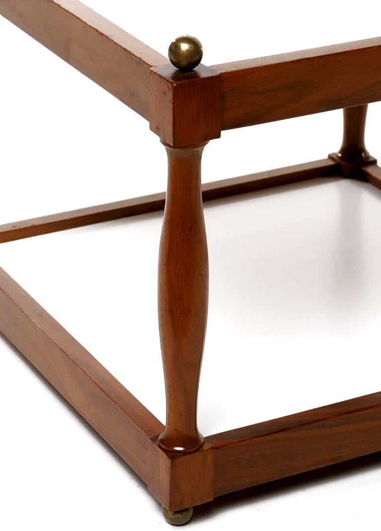 Pair of Reversible Walnut, Brass and Micarta Low Coffee Tables For Sale 2