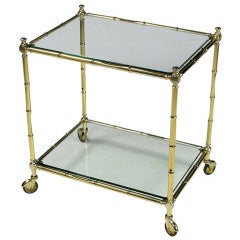 Italian Bamboo Form Brass Bar Cart 6