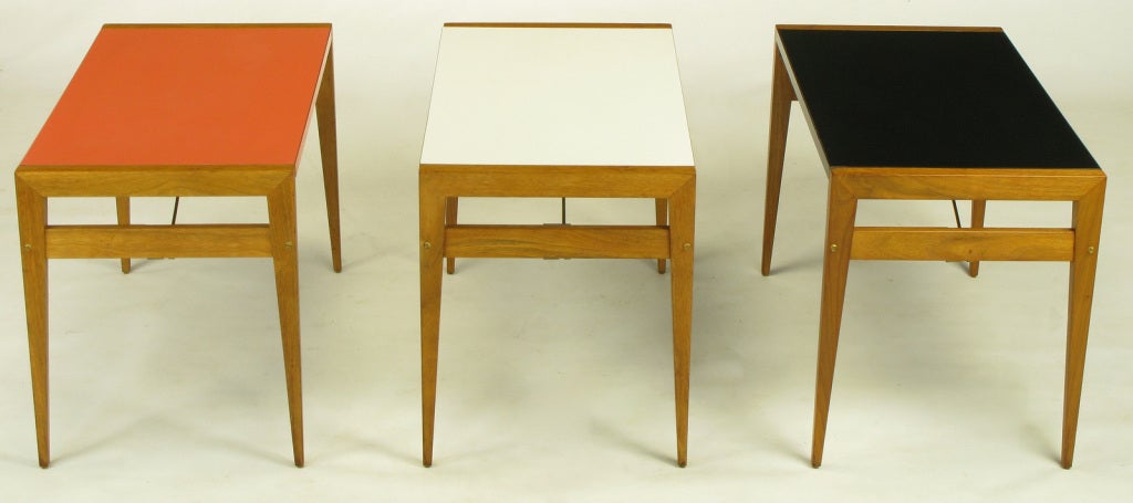 John Keal Walnut Coffee Table With Three Folding Side Tables 2