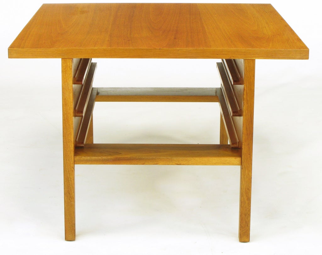 John Keal Walnut Coffee Table With Three Folding Side Tables 4