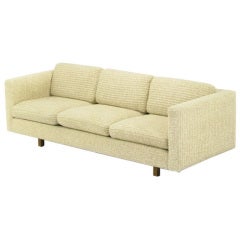 Even Arm Tuxedo Sofa In Ribbed Heathered Wool After Probber