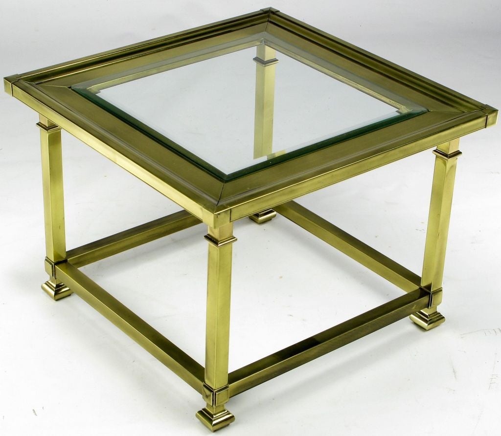 Pair Brass Picture Frame End Tables By Mastercraft 1