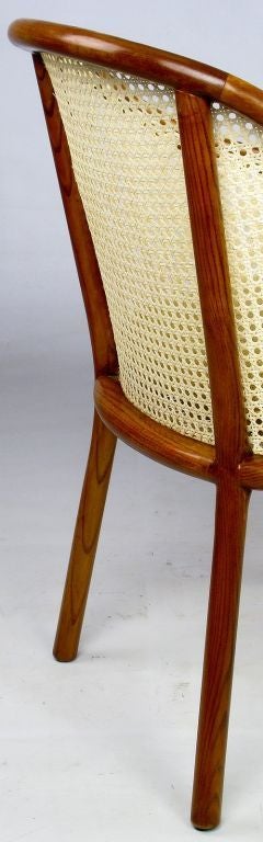 Pair of Ward Bennett Oak and Cane Armchairs 1