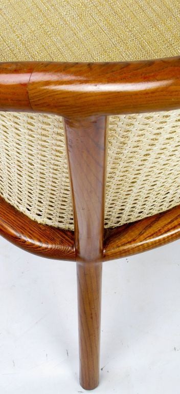 Pair of Ward Bennett Oak and Cane Armchairs 2