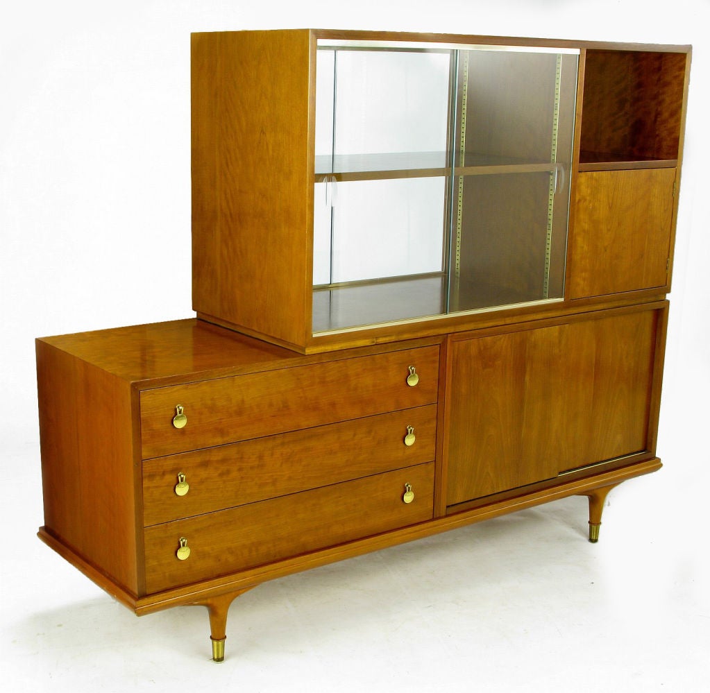 Renzo Rutili Walnut Double-Sided Cabinet