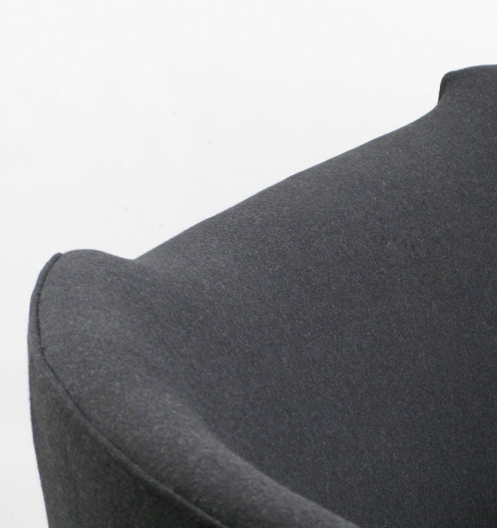 Sculptural Charcoal Wool Felt Upholstered Settee 2